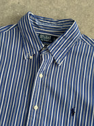 Ralph Lauren Stripe Pure Cotton Logo Shirt - L/XL - SYLK