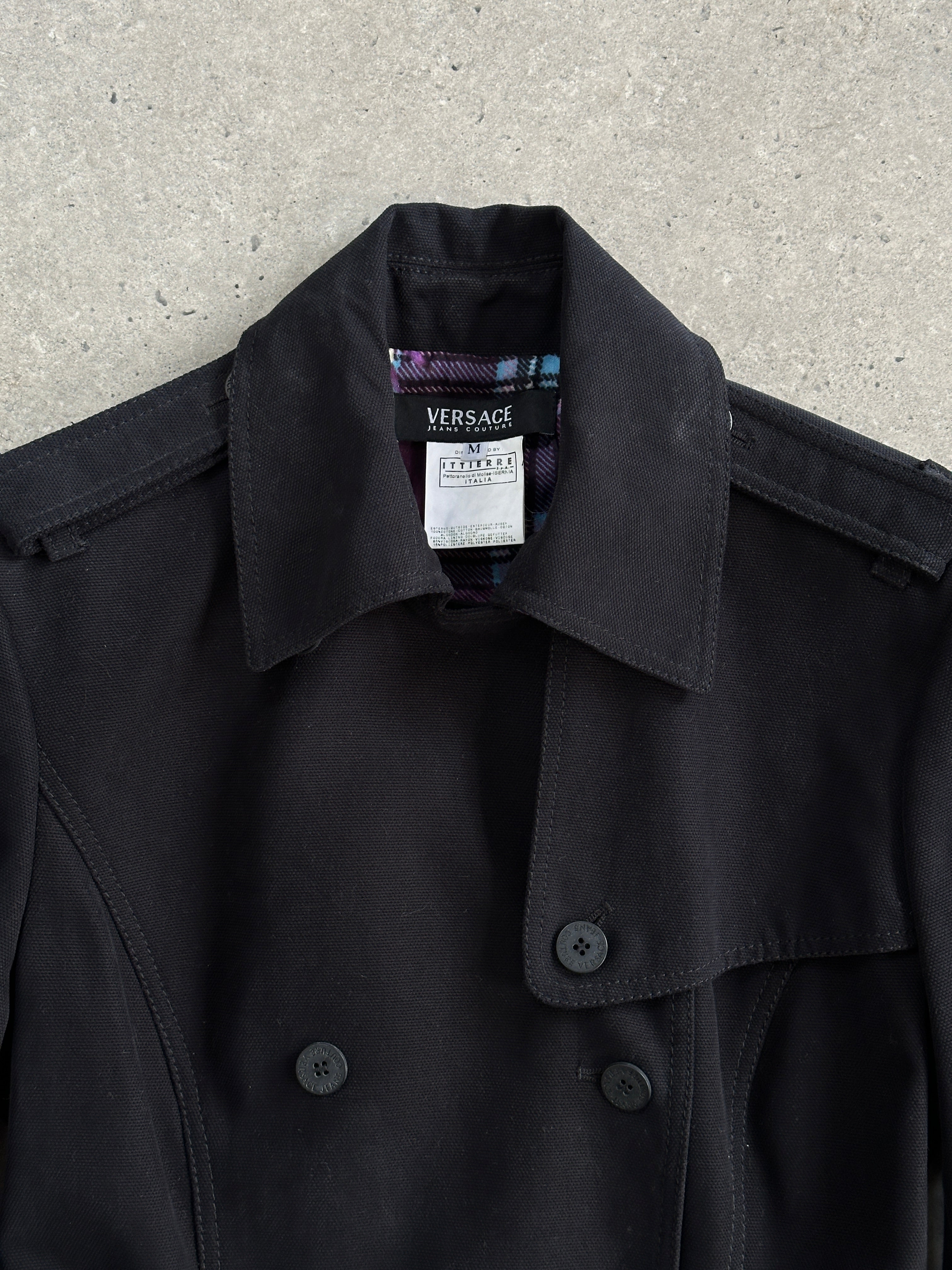 Versace Jeans Couture 00s Pure Cotton Belted Trench Coat - M - SYLK