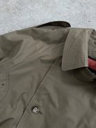 London Fog 1990s High Neck Double Breasted Belted Trench Coat - XL - SYLK