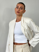 Vintage Pure Silk Minimal Blazer - S/M - SYLK