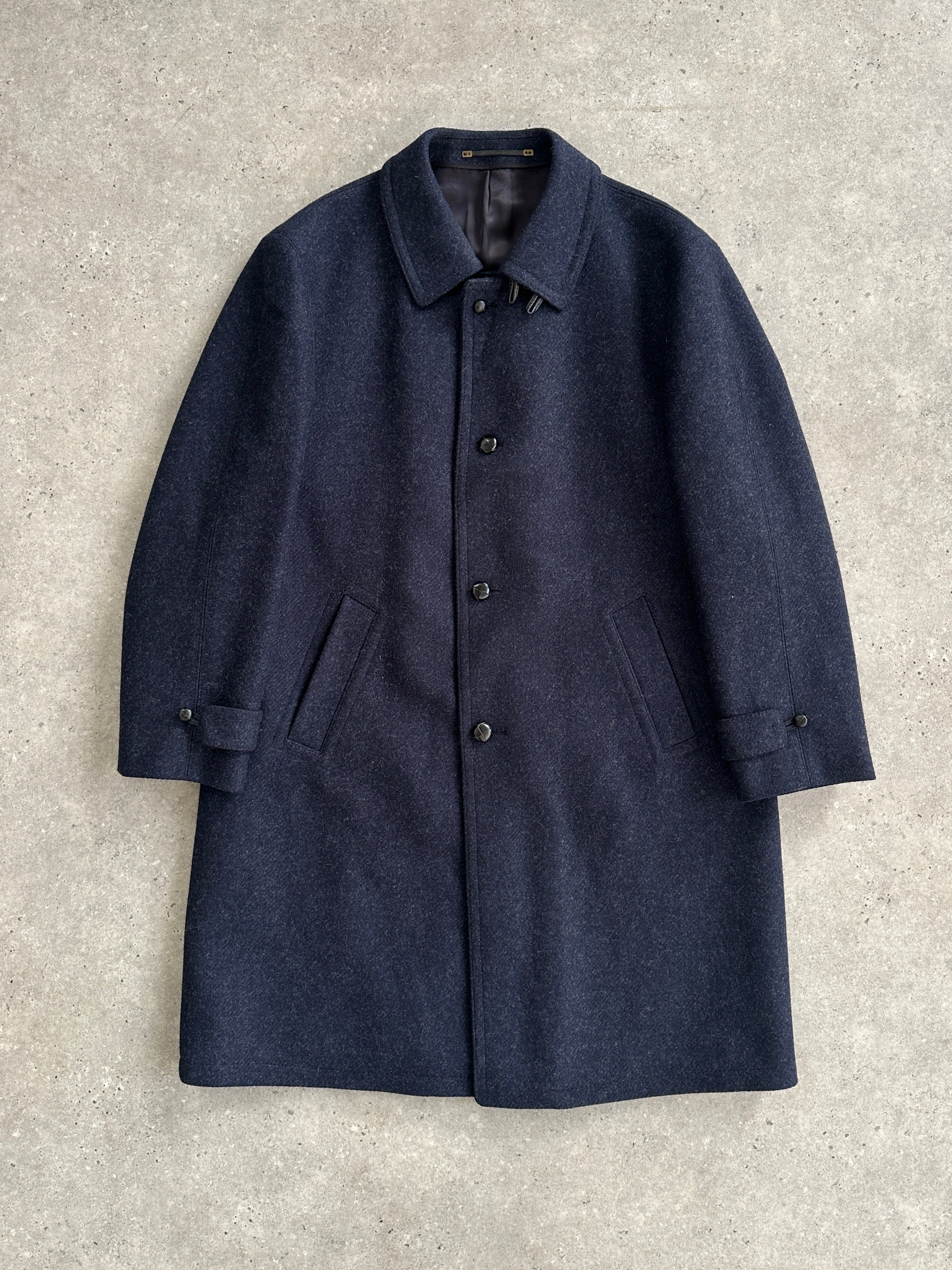 Vintage Pure Wool Single Breasted Concealed Placket Coat - XL/XXL - SYLK