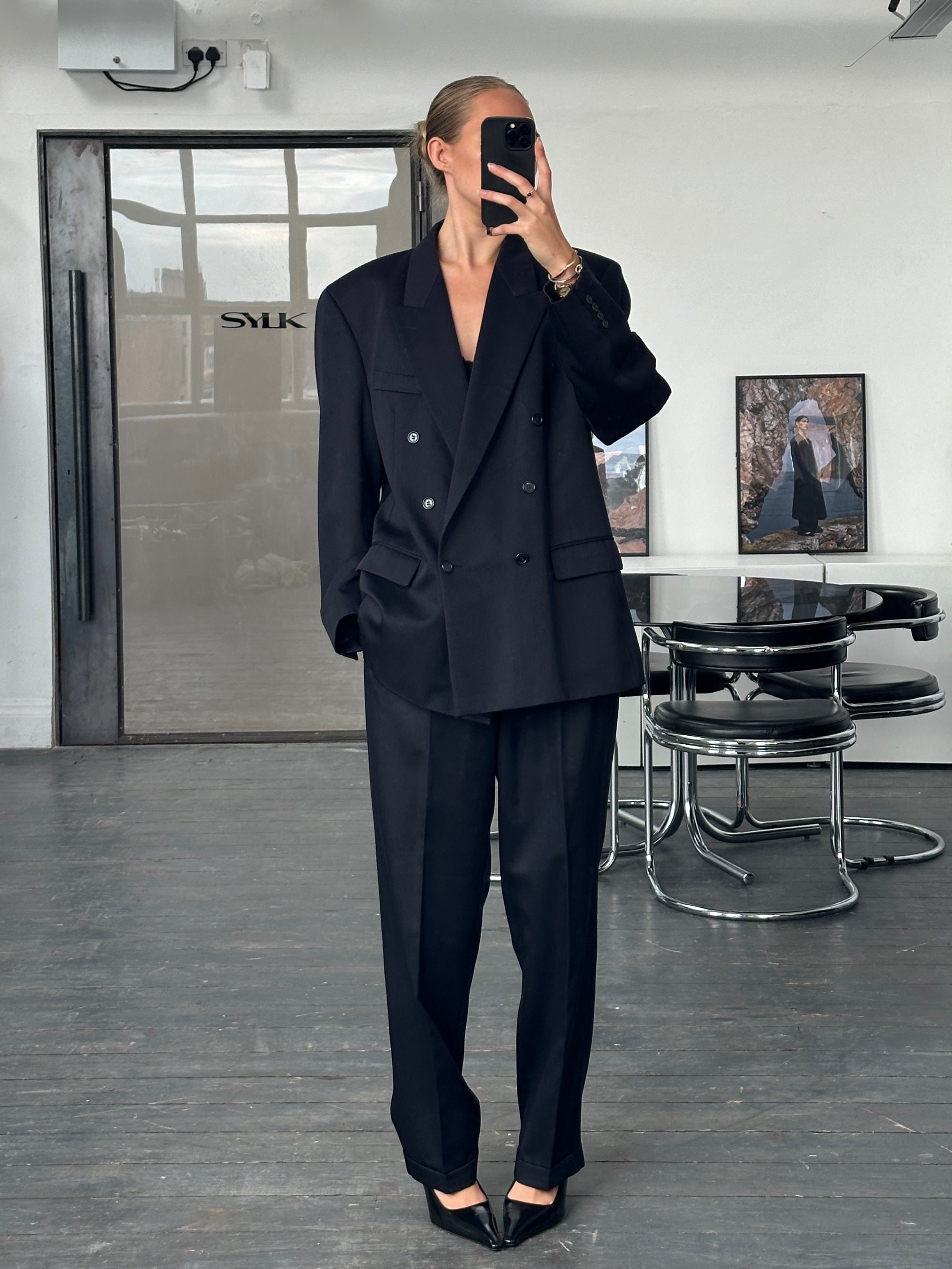 Pierre Cardin 1990s Pure Wool Double Breasted Suit - 44R/W324 - SYLK
