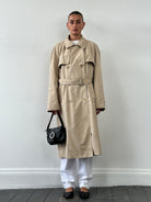 Yves Saint Laurent 70’s Cotton Double Breasted Belted Trench Coat - XL - SYLK