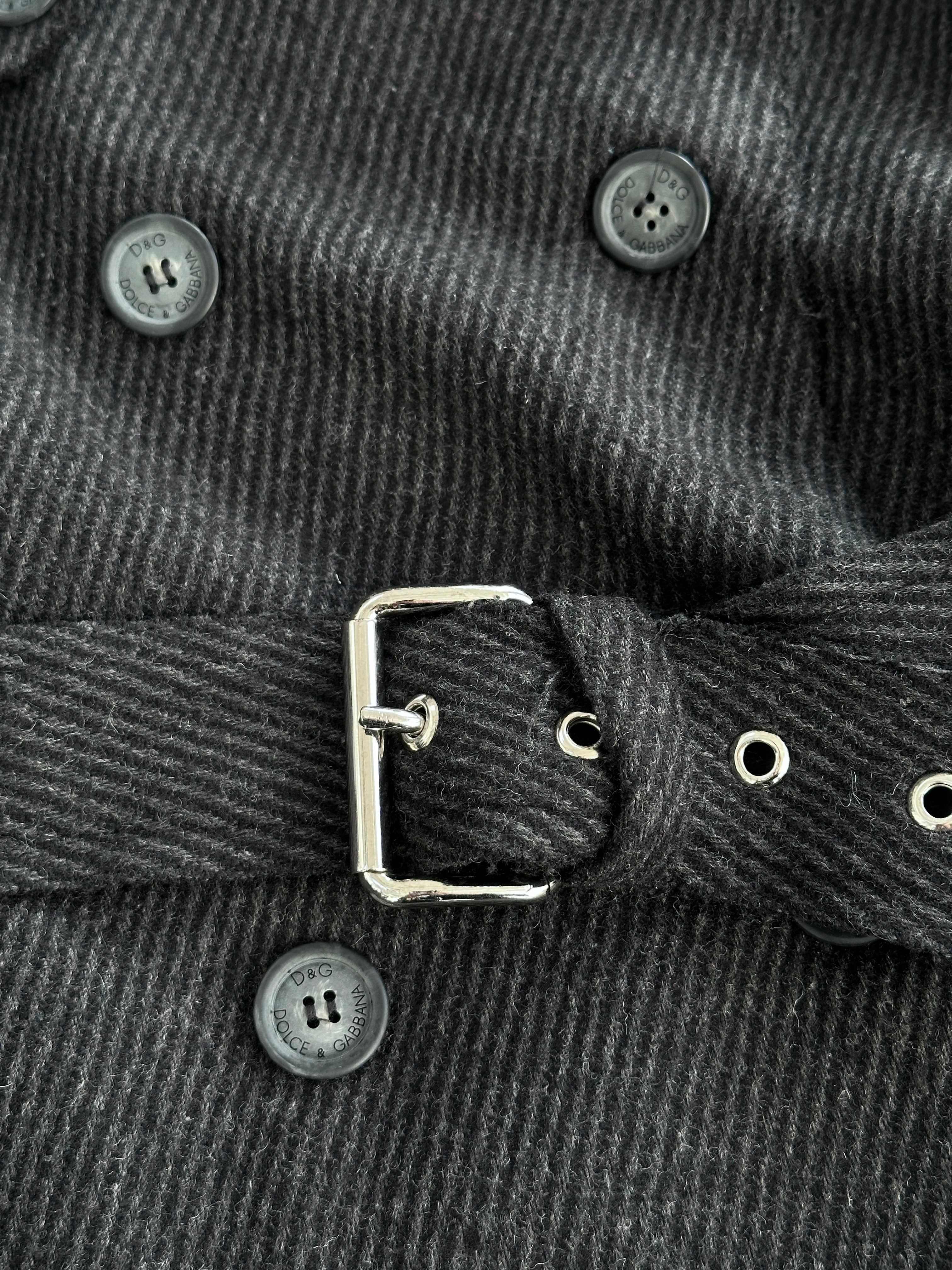 Dolce & Gabbana Wool Double Breasted Belted Coat - L - SYLK