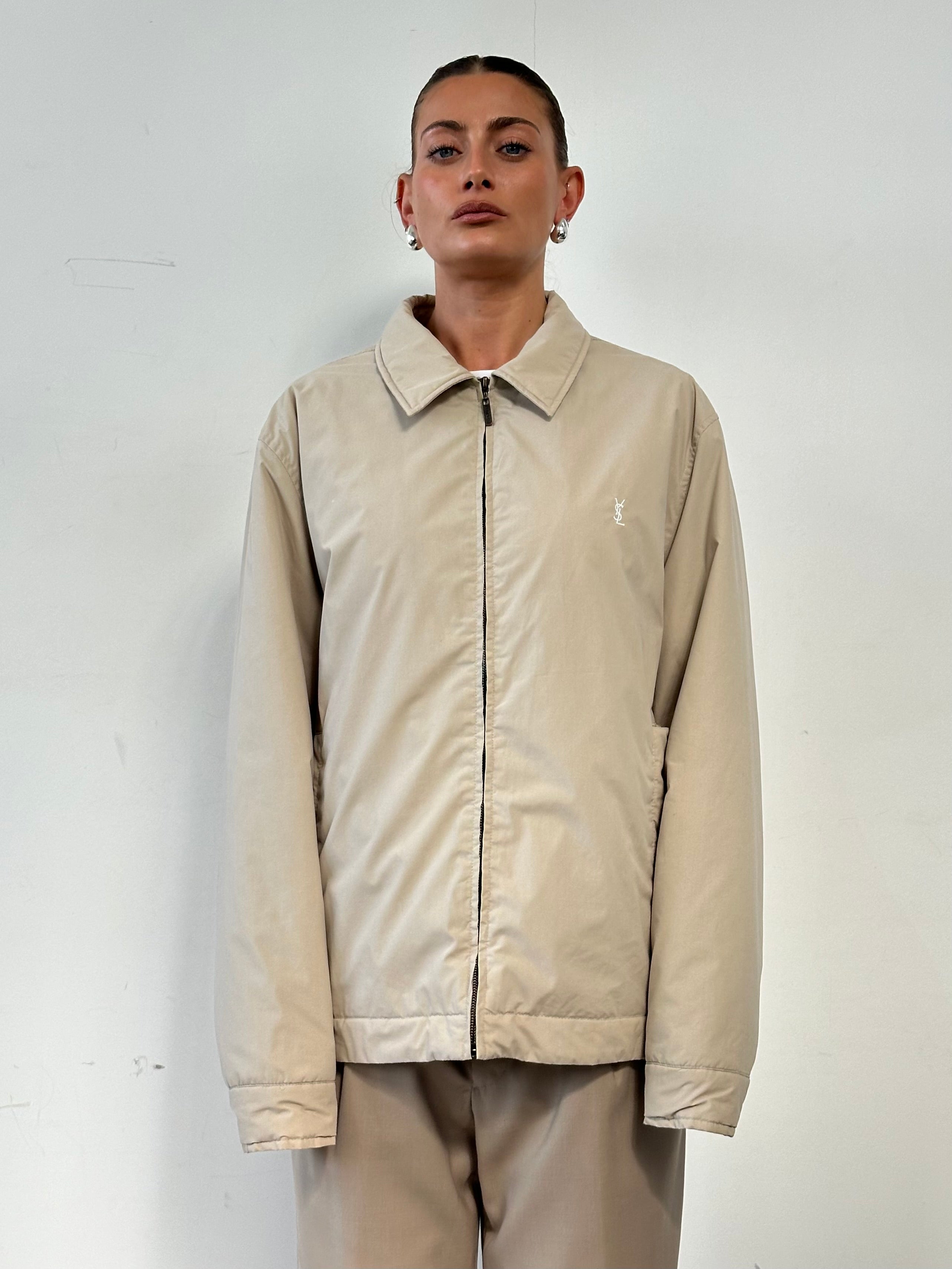 Yves Saint Laurent Logo Padded Bomber Jacket - XL - SYLK
