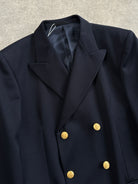 Vintage Bespoke Button Wool Double Breasted Blazer - 42L/L - SYLK