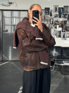French Vintage 1980s Aged Boxy Leather Jacket - L - SYLK