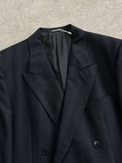 Italian Vintage Pure Wool Stripe Double Breasted Blazer - 40R/M - SYLK