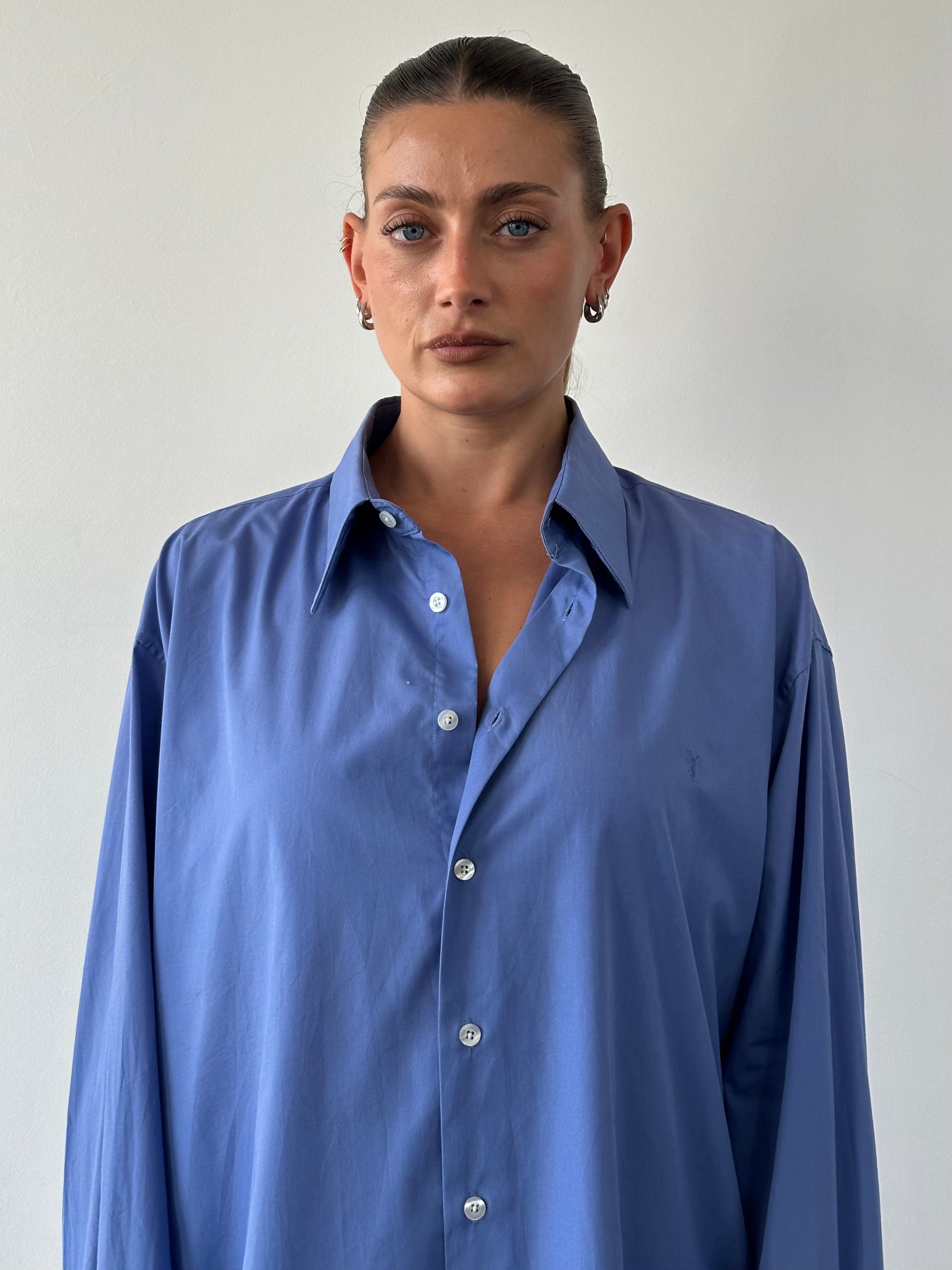 Yves Saint Laurent Cotton Logo Dress Shirt - XXL - SYLK