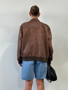 Vintage Leather Bomber Jacket - L/XL - SYLK