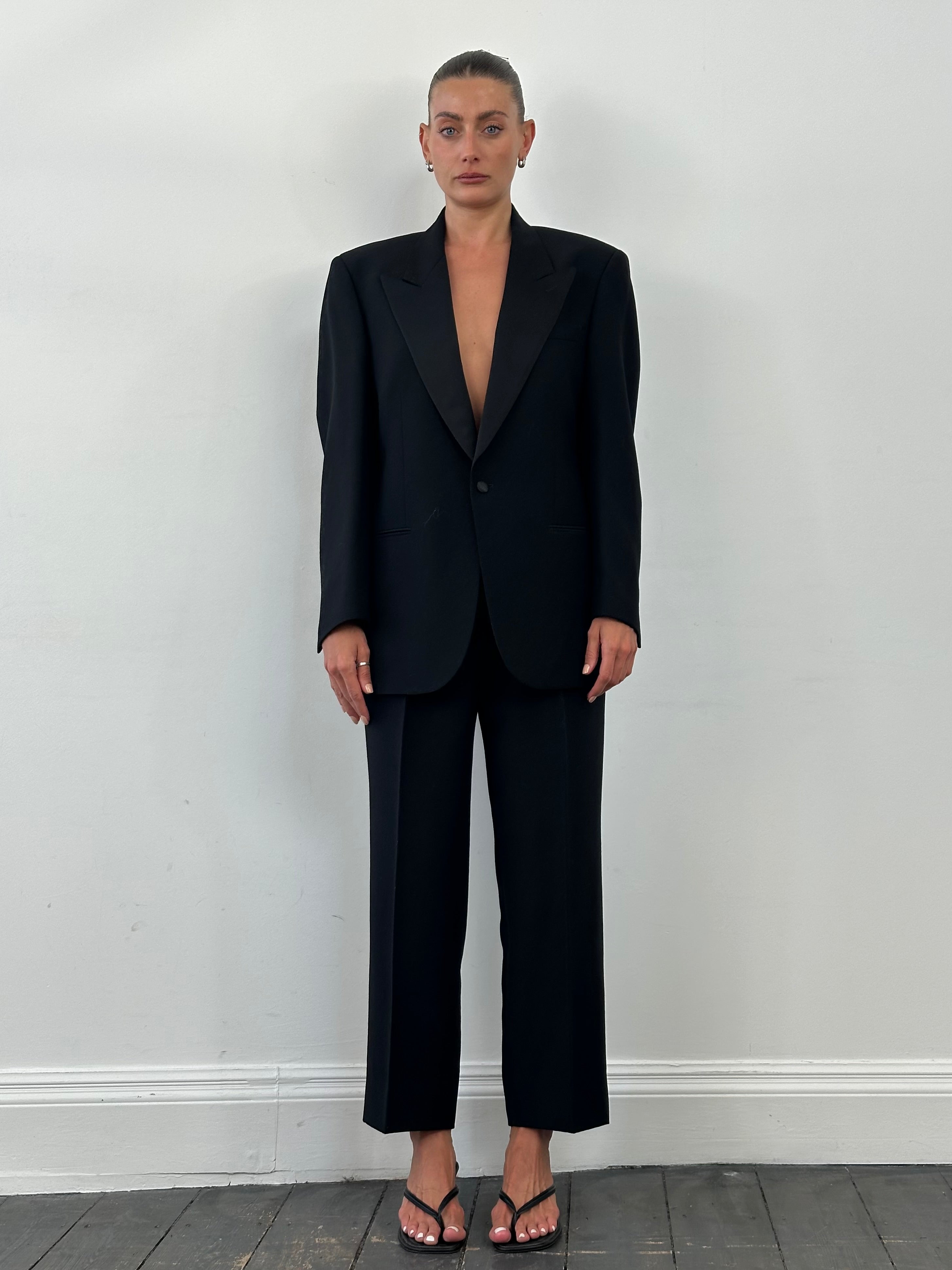 Italian Vintage Tuxedo Pure Wool Single Button Suit - 40R/W32 - SYLK