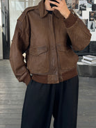 Vintage 90s Leather Bomber Jacket - M/L - SYLK