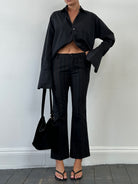 Cavalli Just 00s Striped Mid Rise Flared Trousers - W28 - SYLK