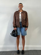 Vintage Leather Bomber Jacket - L/XL - SYLK