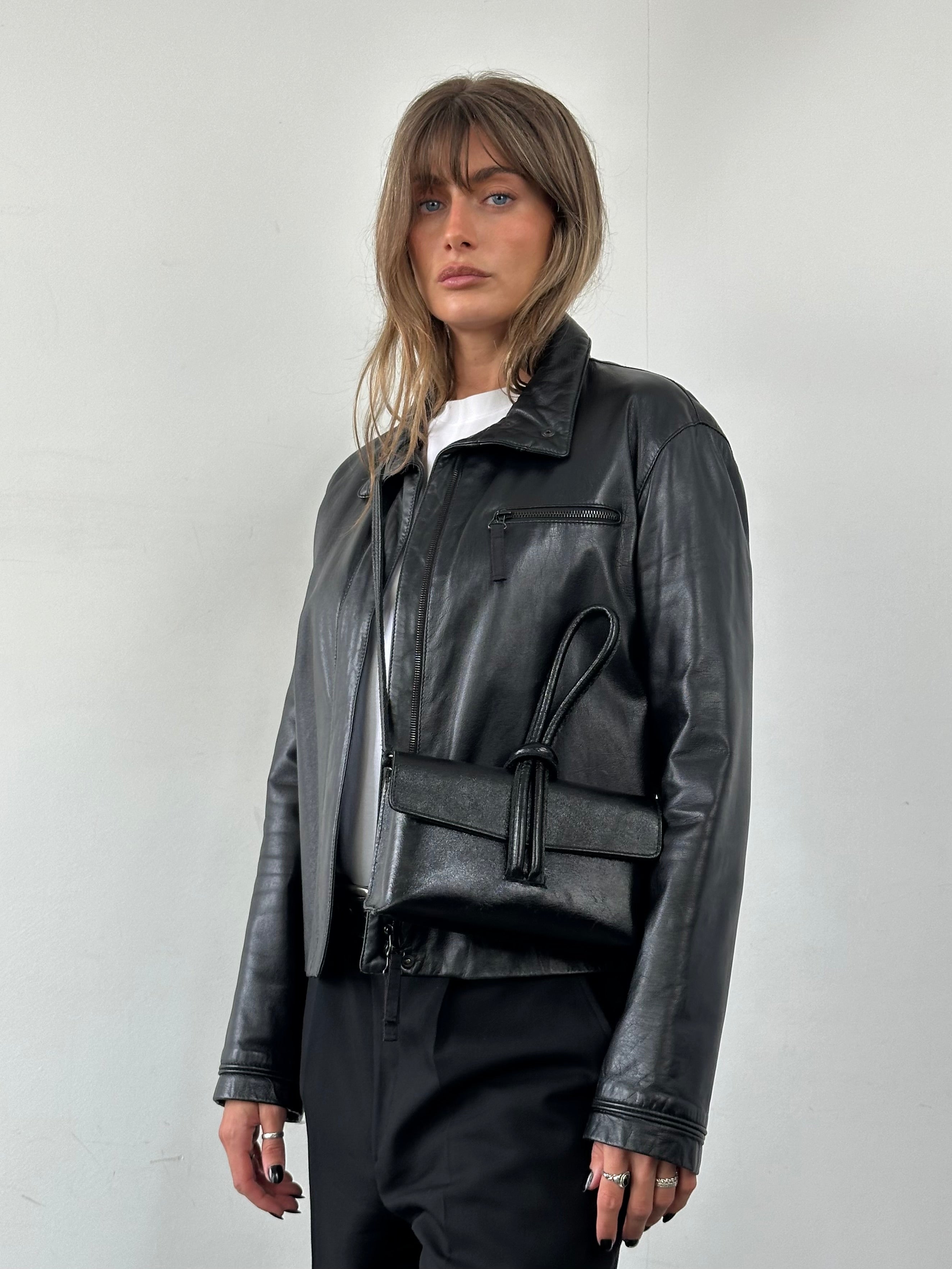 Italian Vintage Leather Crossbody Clutch Bag - SYLK