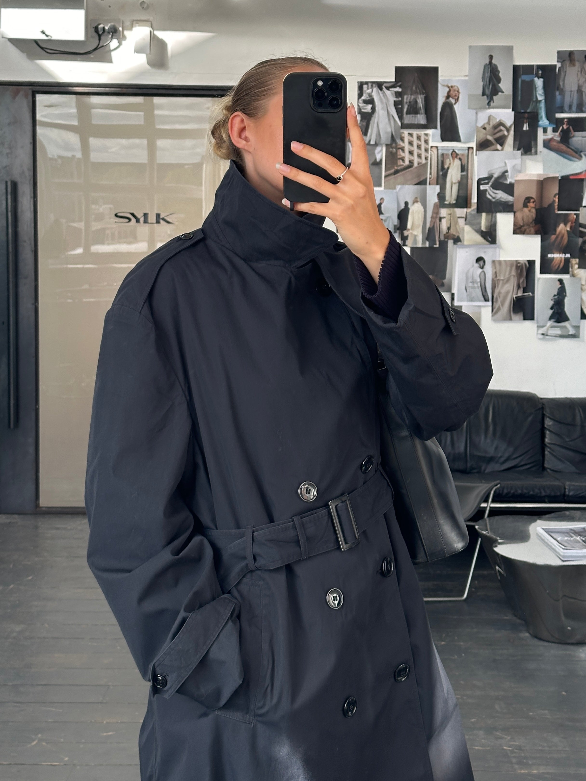 USA Vintage 1996 Cotton Double Breasted Belted Trench Coat - L/XL - SYLK