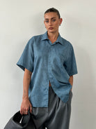 Christian Dior Silk Print Short Sleeve Logo Shirt - L - SYLK