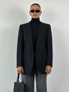 Italian Vintage Brushed Wool Large Lapel Blazer - 40R/L - SYLK