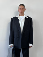 Yves Saint Laurent 80s Pure Wool Double Breasted Blazer - 42R/XL - SYLK