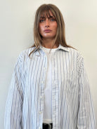 Christian Dior Monsieur Cotton Stripe Logo Shirt - L/XL - SYLK