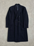 English Vintage 1990s Pure Wool Double Breasted Coat - XL - SYLK