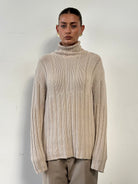 Yves Saint Laurent Pure Cotton Logo Roll Neck Jumper - XL - SYLK