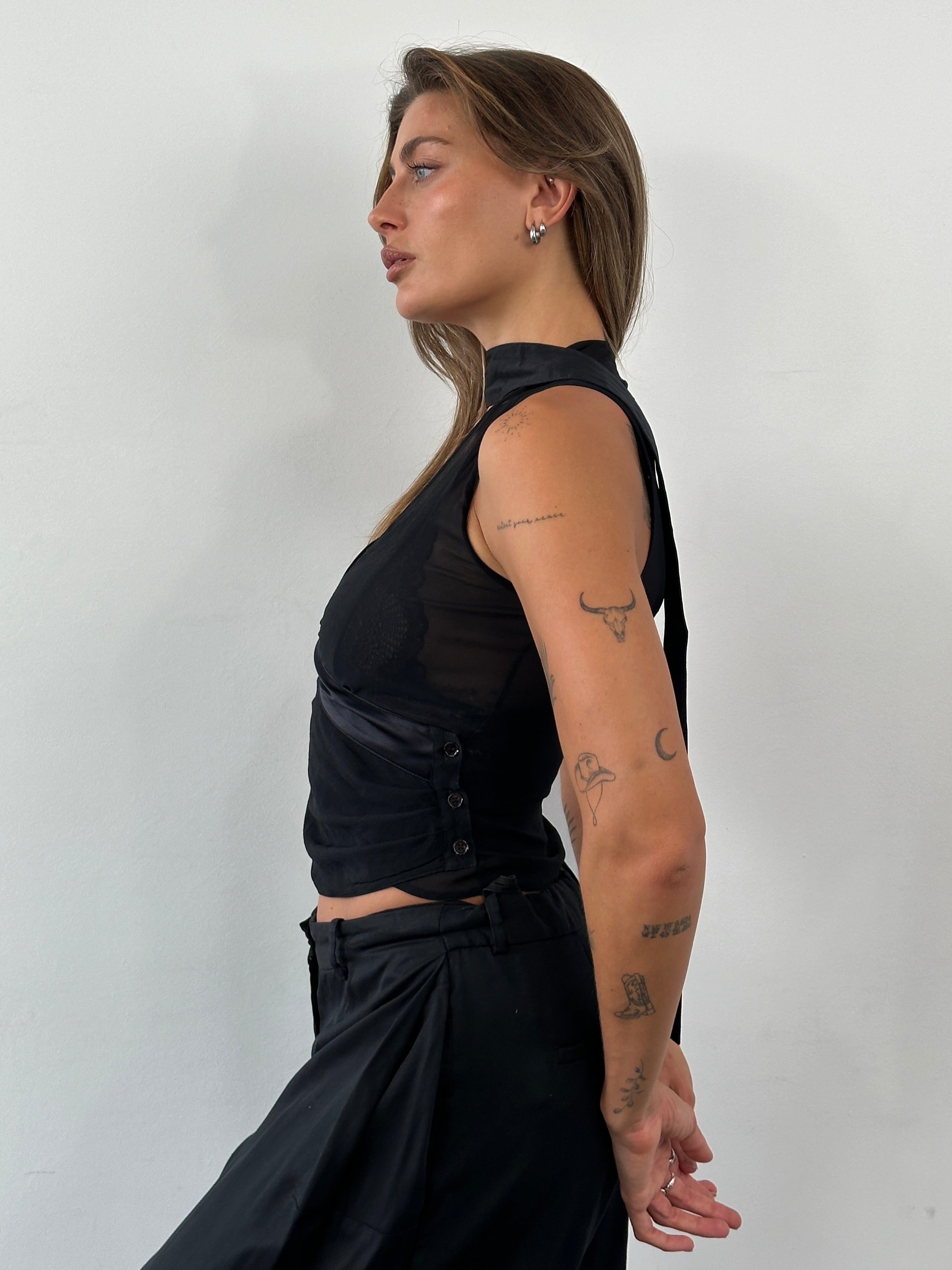 Rental Emporio Armani 2003 Silk Sheer Scarf Top - S - SYLK