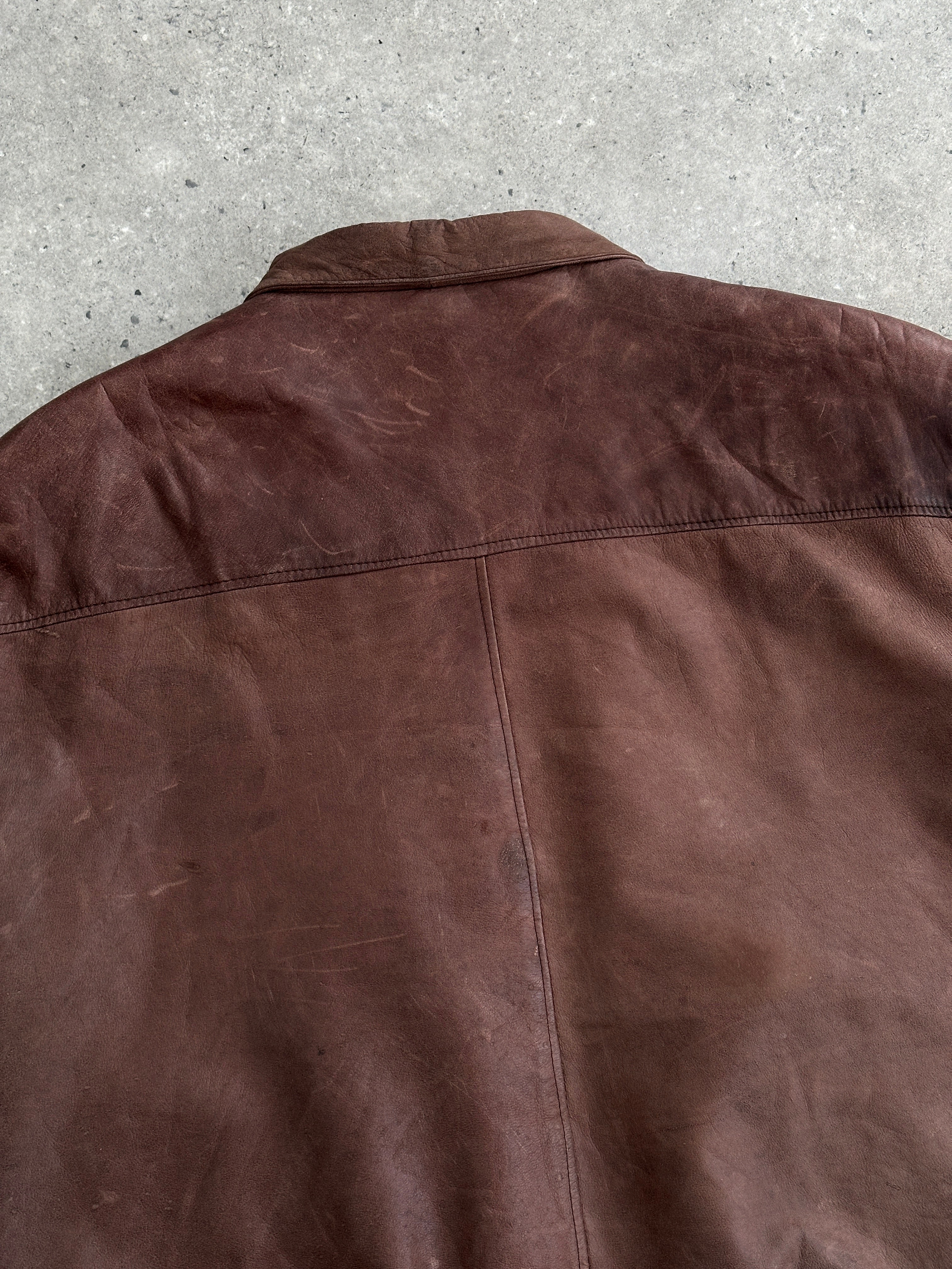 Vintage Leather Bomber Jacket - L/XL - SYLK