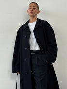 Yves Saint Laurent Wool Cashmere Single Breasted Coat - XL - SYLK