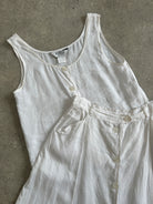 Marella 2000s Pure Linen Two Piece Skirt Top Set - L/W30 - SYLK