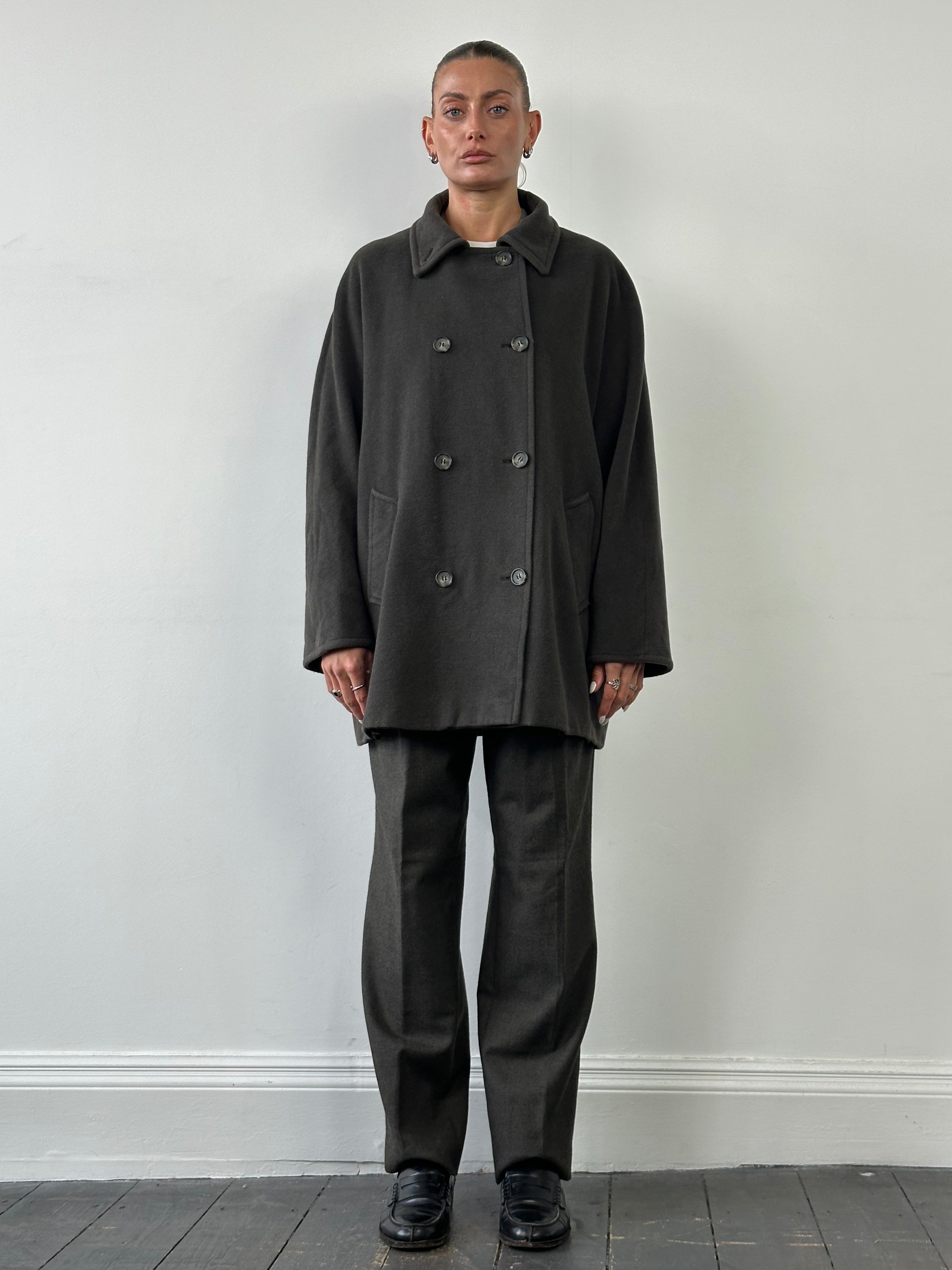 Marella Virgin Wool Double Breasted Coat - L/XL - SYLK