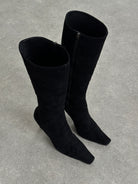 Prada Square Toe Suede Heeled Knee Boots - UK 7.5 / EU 40.5 - SYLK