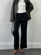Max Mara Cotton Silk Mid Waisted Straight Leg Trousers - W34 - SYLK