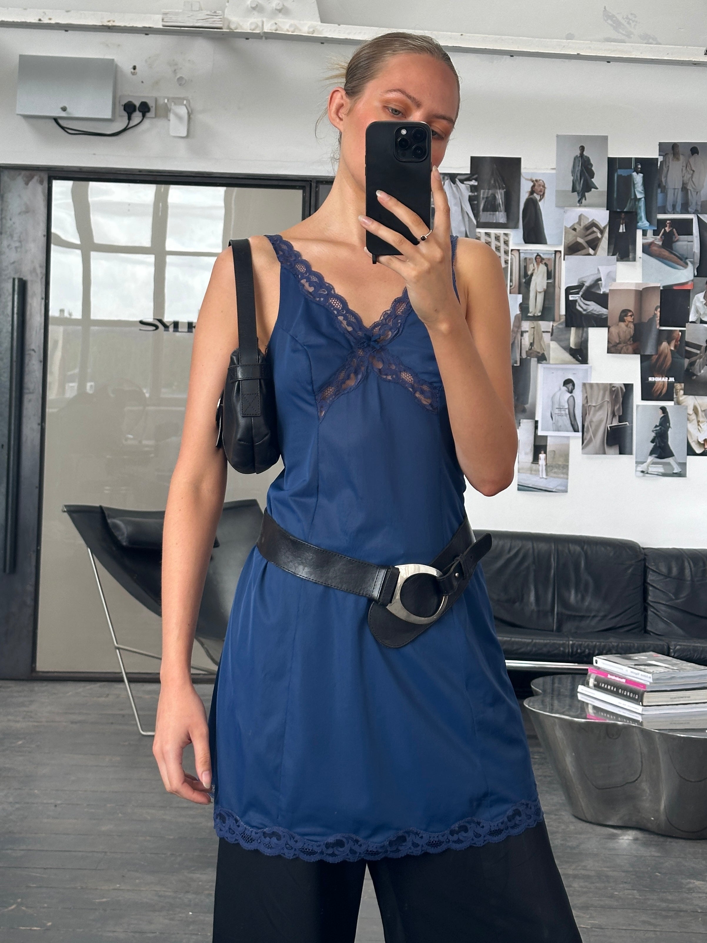 Vintage 1980s Lace Sheer Mini Slip Dress - S - SYLK