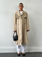 Yves Saint Laurent 70’s Cotton Double Breasted Belted Trench Coat - XL - SYLK