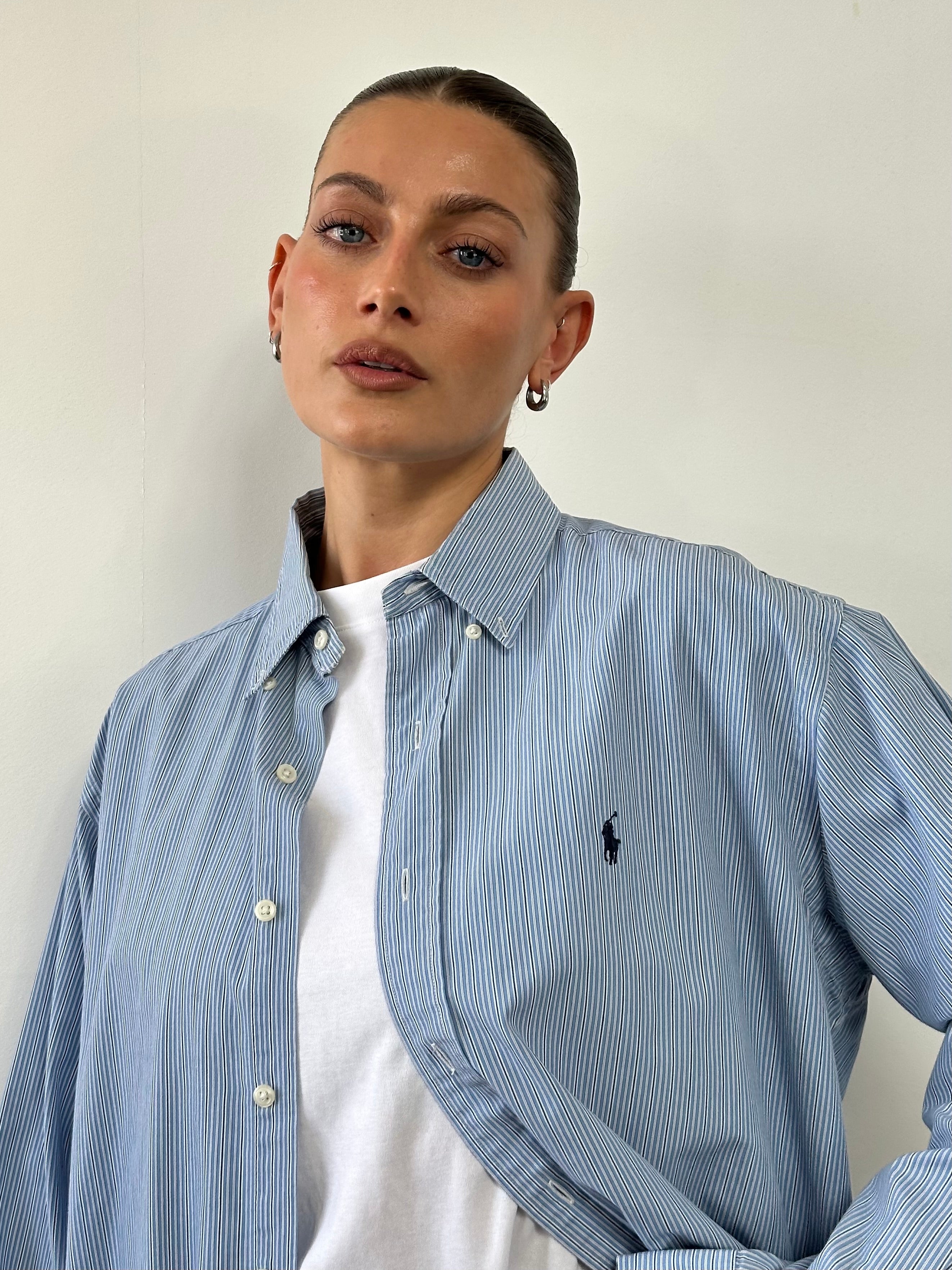 Ralph Lauren Stripe Pure Cotton Logo Shirt - XL - SYLK