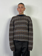 Armani Jeans Wool Check Knitted Jumper - XL - SYLK