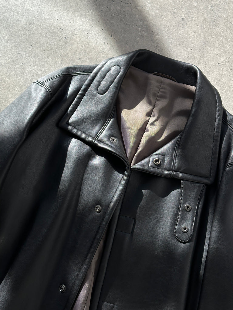 Armani Faux Leather Funnel Neck Jacket - L/XL - SYLK
