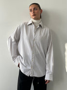 Yves Saint Laurent 00s Stripe Pure Cotton Logo Shirt - XL - SYLK
