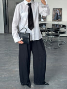 Yves Saint Laurent Chemises 1990s Cotton Logo Shirt - M/L - SYLK