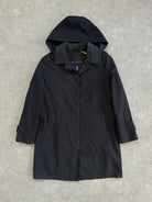 London Fog Concealed Placket Hooded Trench Coat - M - SYLK