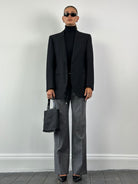 Italian Vintage Brushed Wool Large Lapel Blazer - 40R/L - SYLK