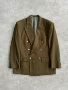 Vintage Wool Cashmere Double Breasted Bespoke Button Blazer - 40R/XL - SYLK