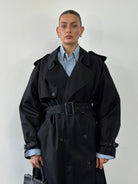 Vintage Double Breasted Belted Trench Coat - XL - SYLK