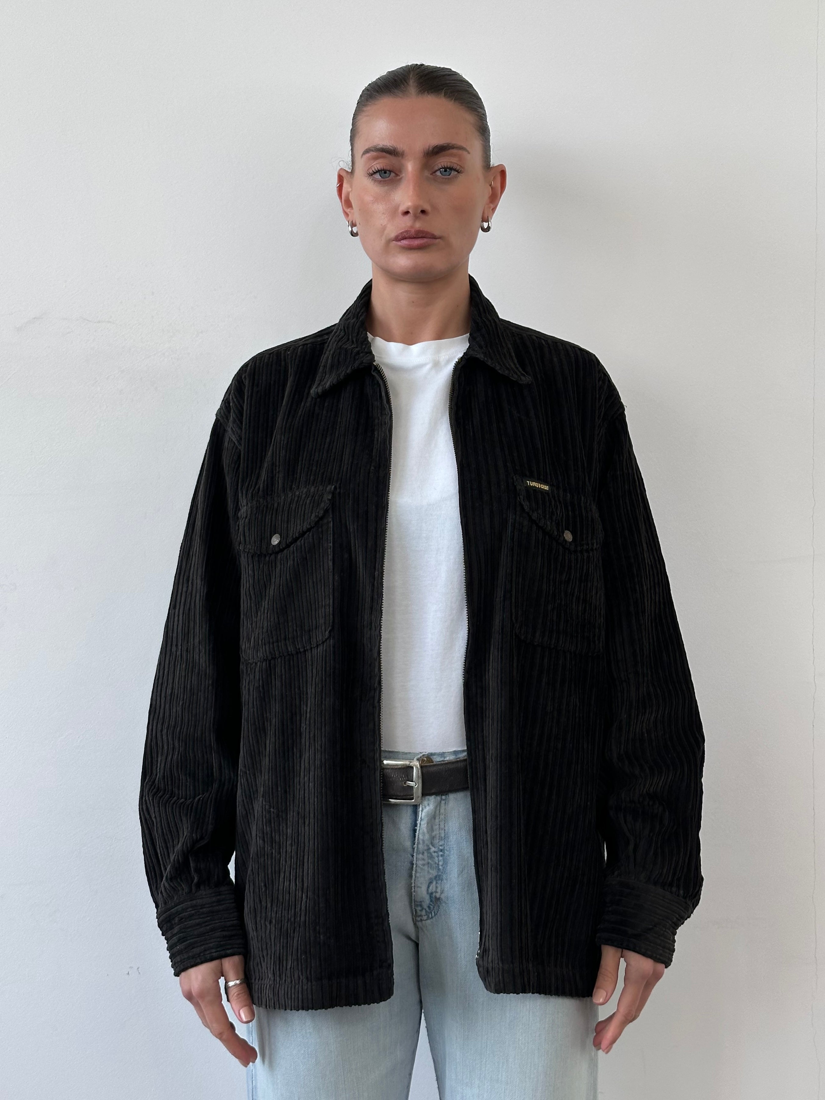 Italian Vintage Jumbo Corduroy Zip Shirt - L/XL - SYLK