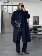 English Vintage 1990s Pure Wool Double Breasted Coat - XL - SYLK