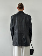 Versace Jeans Couture Bespoke Button Leather Blazer Jacket - XL - SYLK