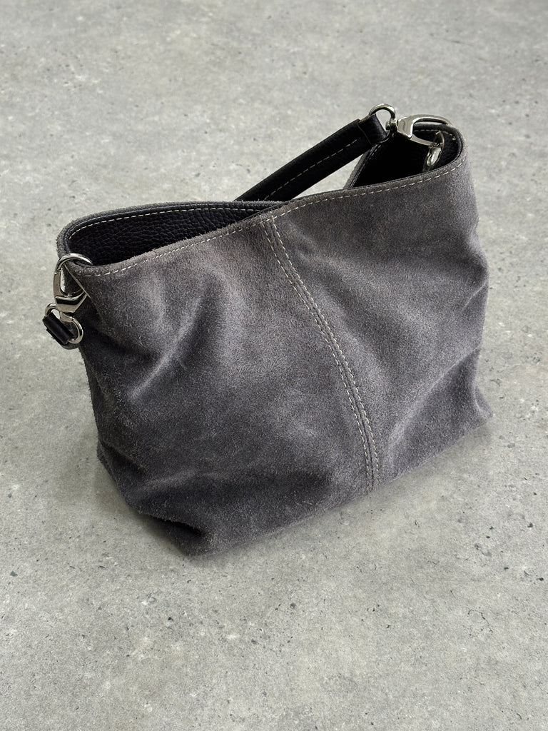 Vintage Suede Leather Shoulder Bag - SYLK