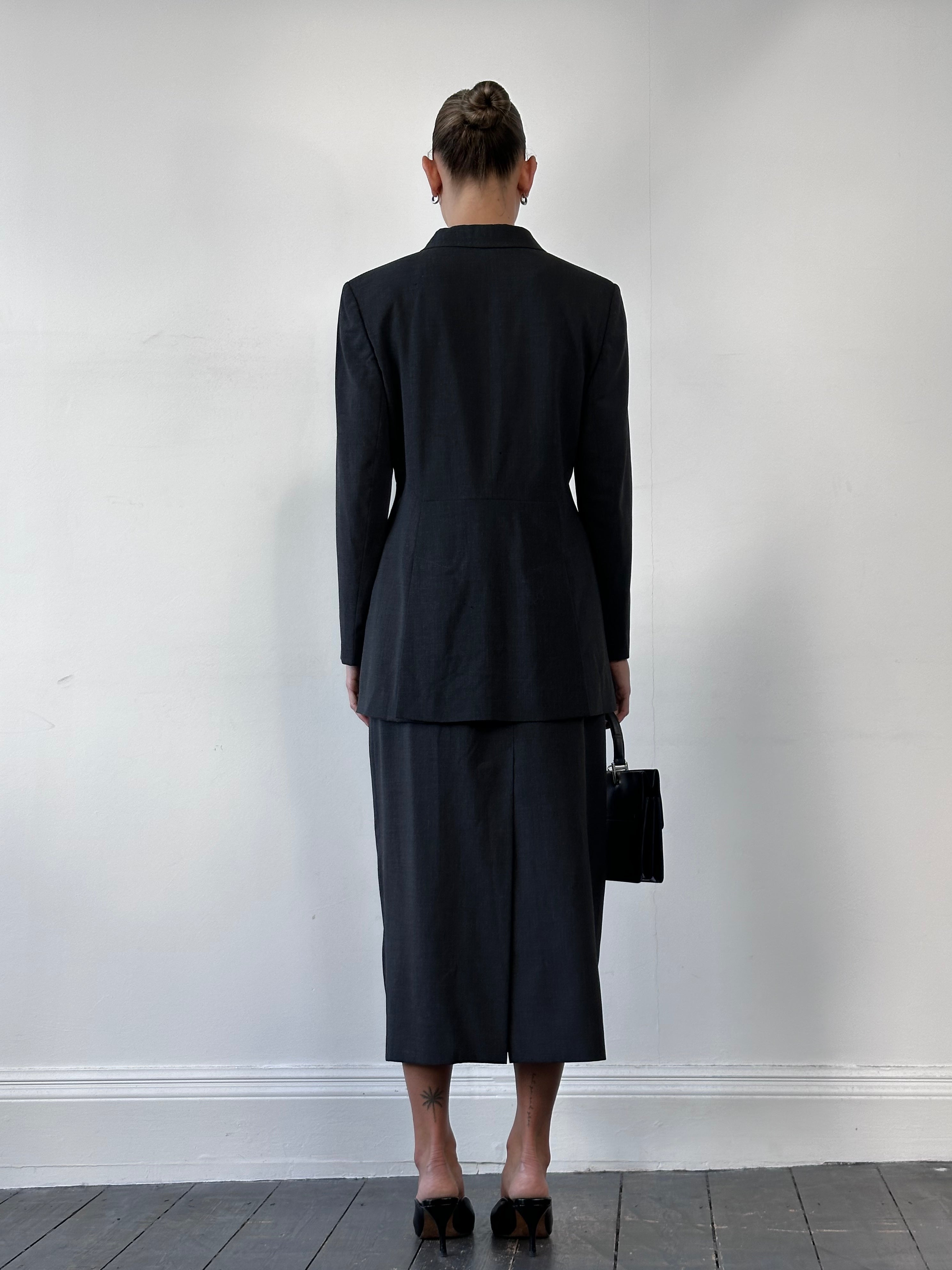 Jaeger 90s Pure Wool Two Piece Skirt Suit - M/W26 - SYLK