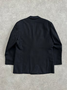 British Vintage 1980s Pure Wool Tuxedo Double Breasted Blazer - 44R/XL - SYLK